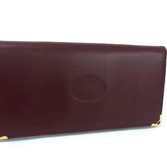Cartier Must Line Bifold Long Wallet L3000117 Bordeaux Leather for Men and Women
